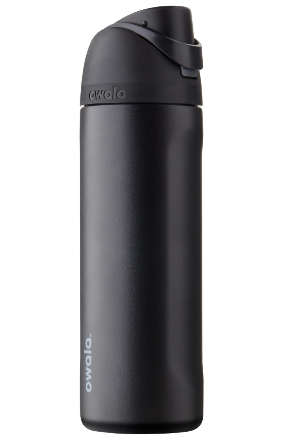 Owala FreeSip Insulated Stainless Steel Water Bottle with Straw, BPA-Free Sports Water Bottle, Great for Travel, 24 Oz, Very, Very Dark