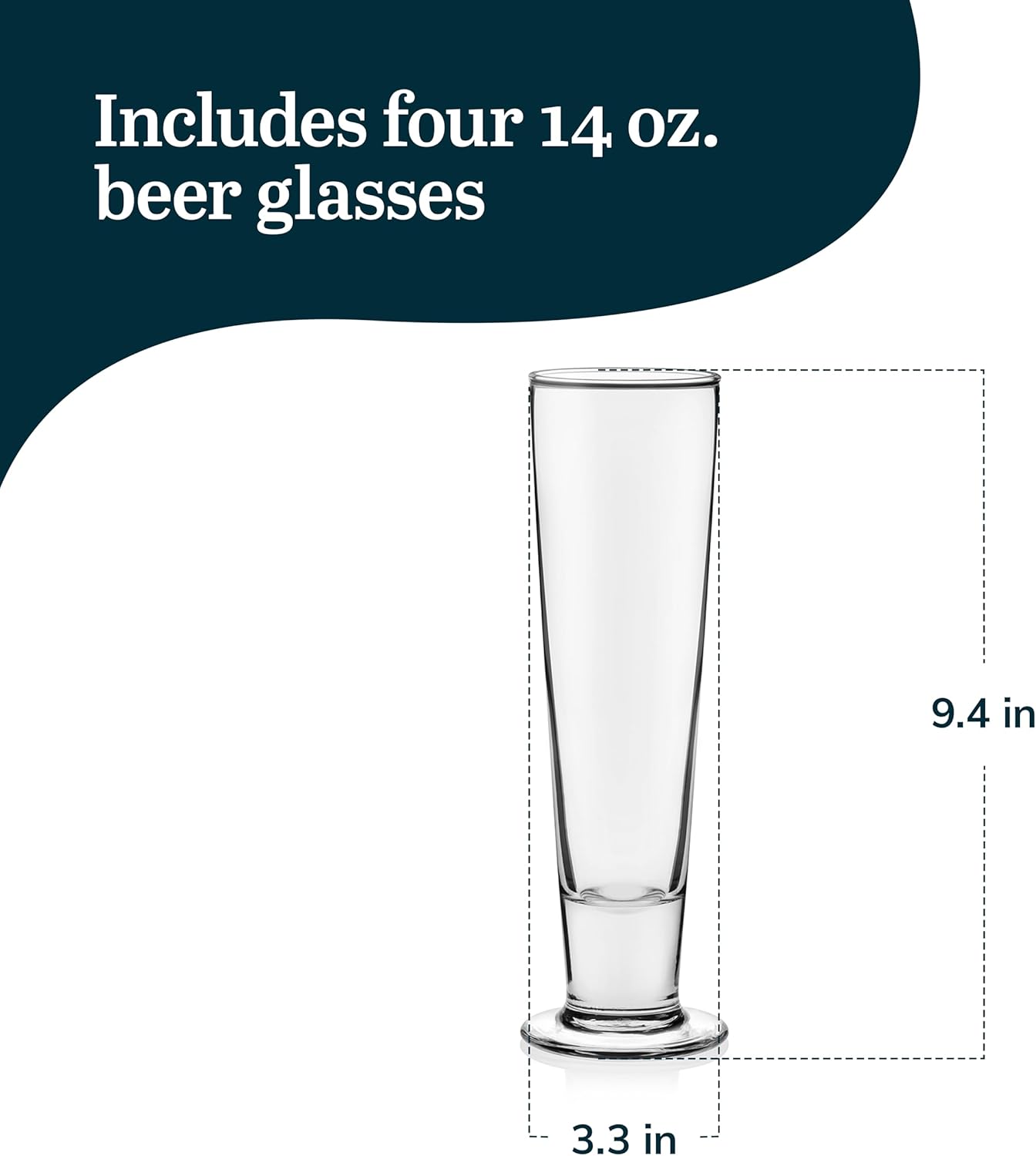 Libbey Bar Essentials Tumbler Glasses Set of 6, Modern Style 16 Oz Glass Set, Dishwasher Safe Tall Drinking Glasses Set for Wine, Beer, and Cocktail
