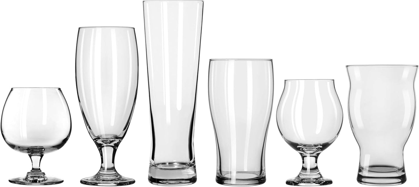 Libbey Bar Essentials Tumbler Glasses Set of 6, Modern Style 16 Oz Glass Set, Dishwasher Safe Tall Drinking Glasses Set for Wine, Beer, and Cocktail