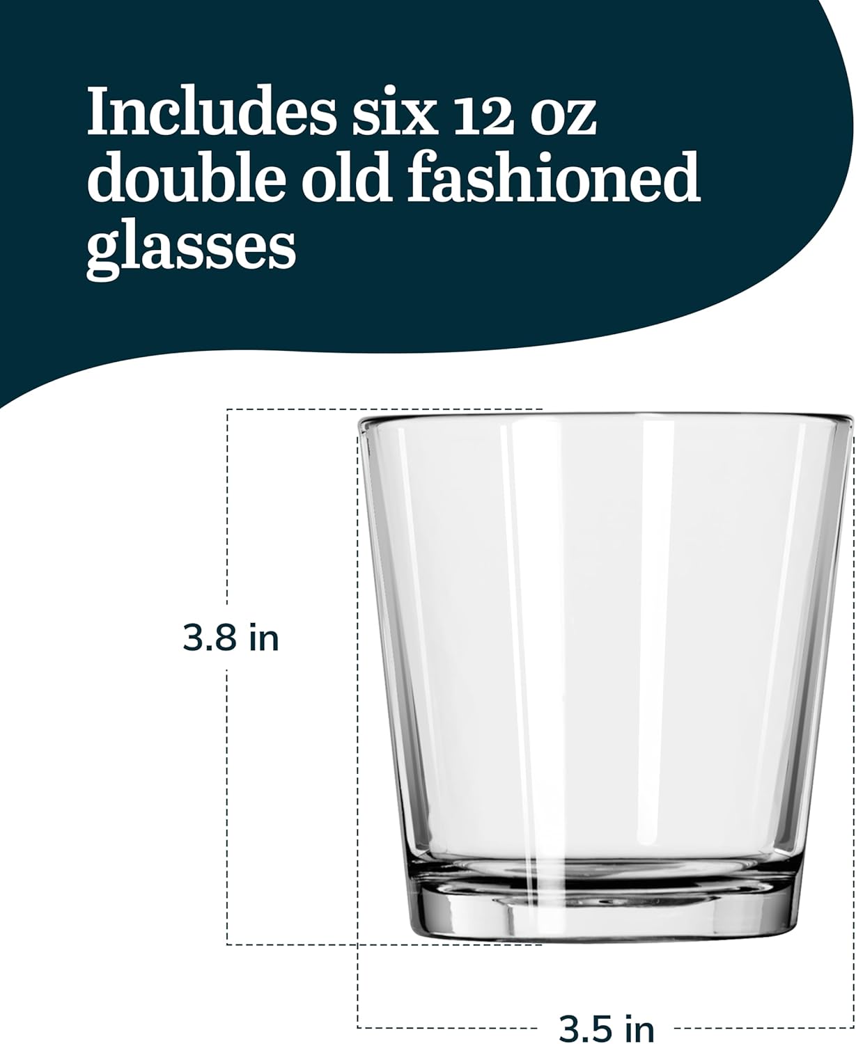 Libbey Bar Essentials Tumbler Glasses Set of 6, Modern Style 16 Oz Glass Set, Dishwasher Safe Tall Drinking Glasses Set for Wine, Beer, and Cocktail
