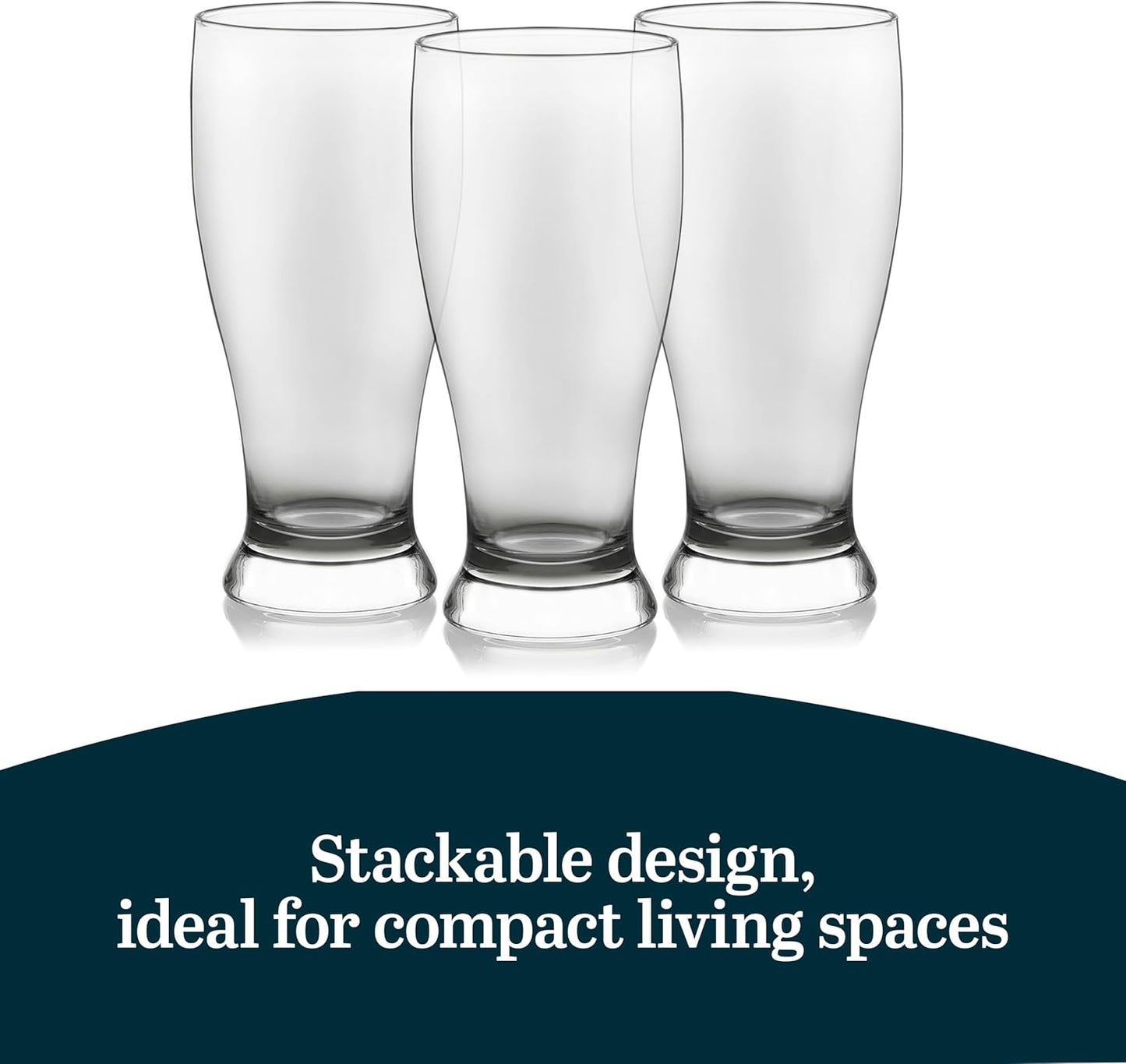 Libbey Bar Essentials Tumbler Glasses Set of 6, Modern Style 16 Oz Glass Set, Dishwasher Safe Tall Drinking Glasses Set for Wine, Beer, and Cocktail