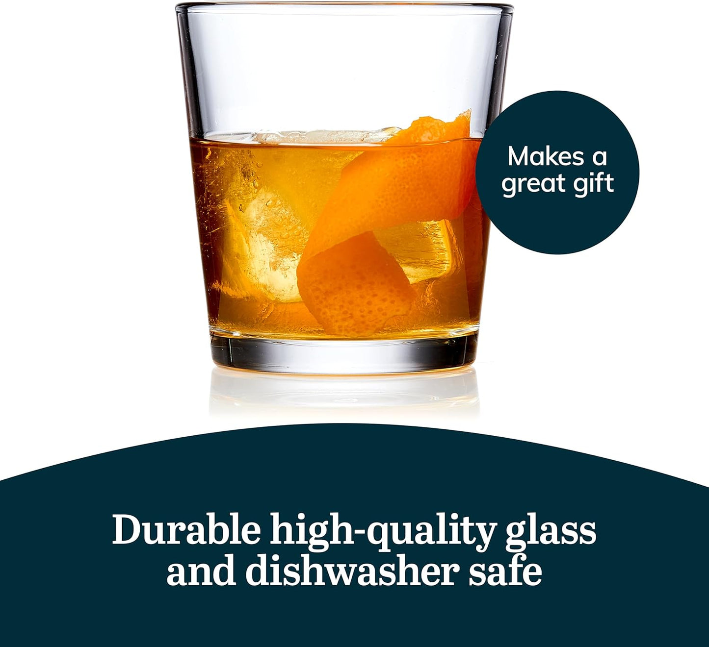 Libbey Bar Essentials Tumbler Glasses Set of 6, Modern Style 16 Oz Glass Set, Dishwasher Safe Tall Drinking Glasses Set for Wine, Beer, and Cocktail