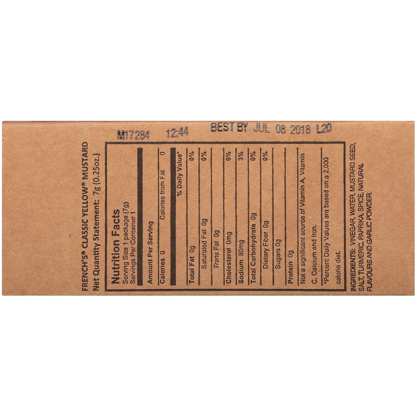 French's Classic Yellow Mustard Packets 7g – 200 Count Box | New / Sealed