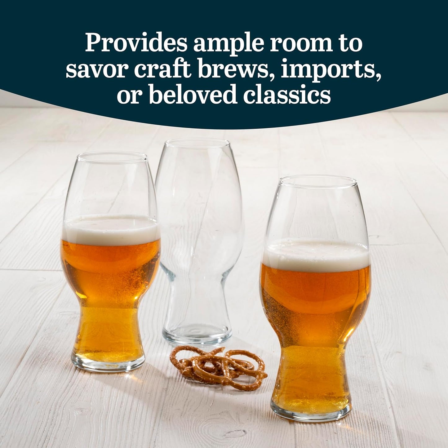Libbey Bar Essentials Tumbler Glasses Set of 6, Modern Style 16 Oz Glass Set, Dishwasher Safe Tall Drinking Glasses Set for Wine, Beer, and Cocktail