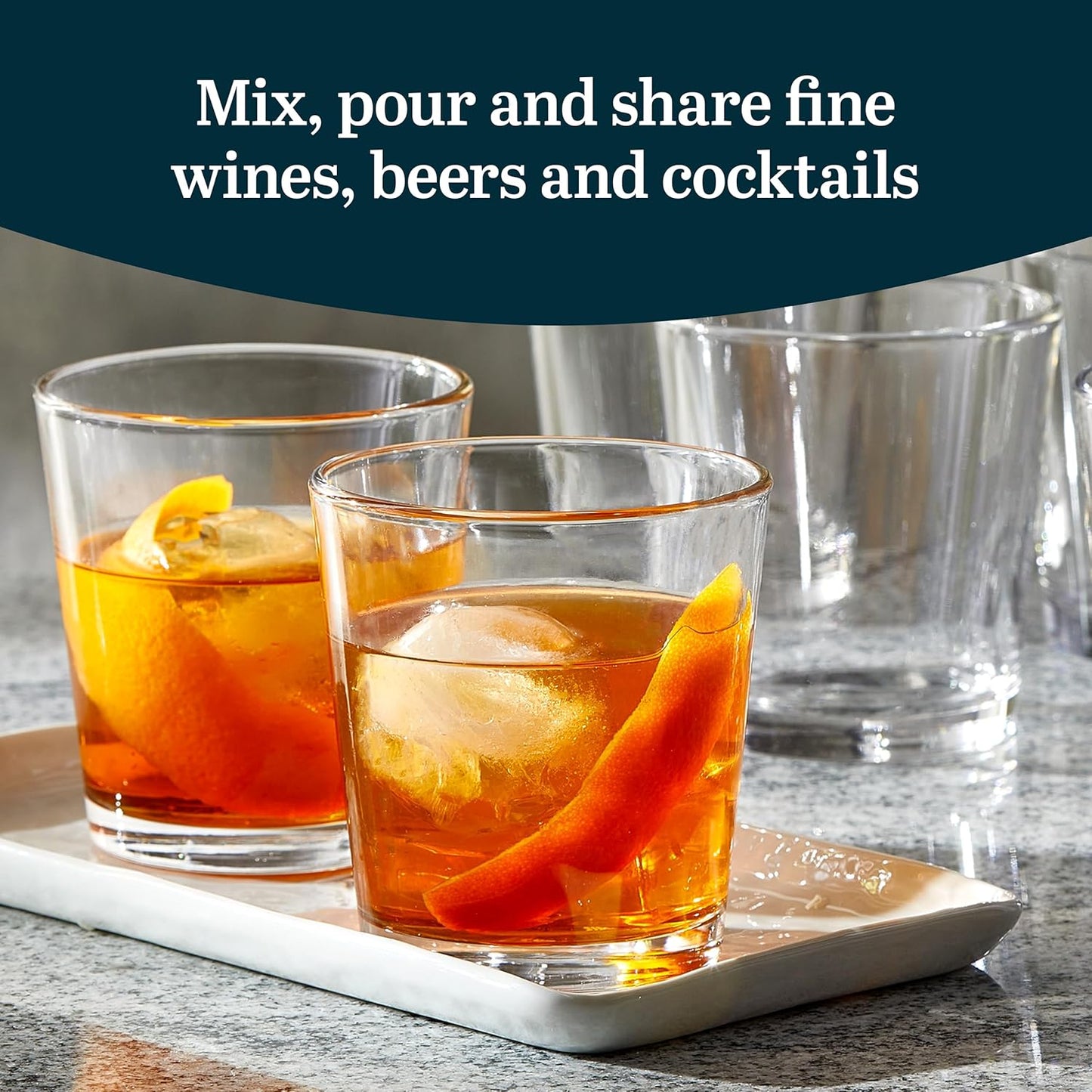 Libbey Bar Essentials Tumbler Glasses Set of 6, Modern Style 16 Oz Glass Set, Dishwasher Safe Tall Drinking Glasses Set for Wine, Beer, and Cocktail