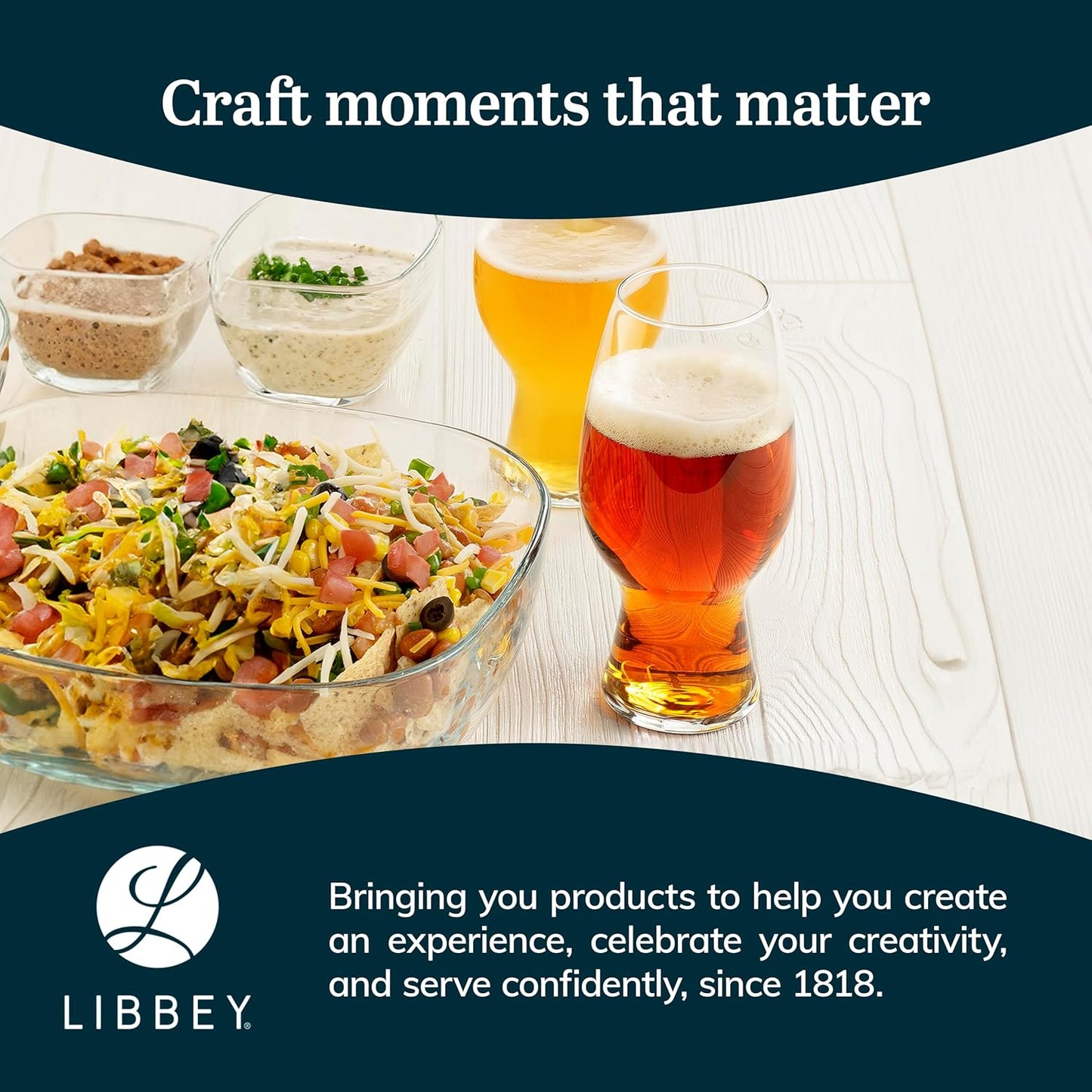 Libbey Bar Essentials Tumbler Glasses Set of 6, Modern Style 16 Oz Glass Set, Dishwasher Safe Tall Drinking Glasses Set for Wine, Beer, and Cocktail