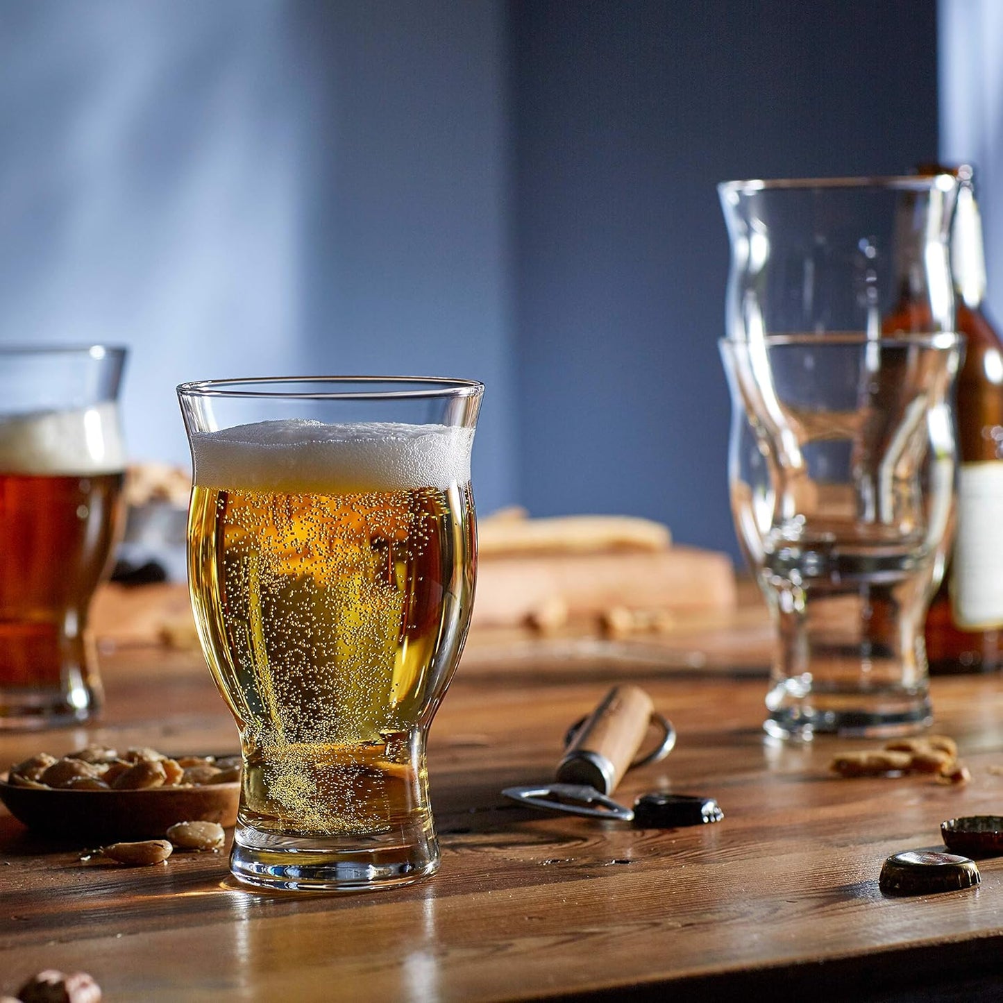 Libbey Bar Essentials Tumbler Glasses Set of 6, Modern Style 16 Oz Glass Set, Dishwasher Safe Tall Drinking Glasses Set for Wine, Beer, and Cocktail