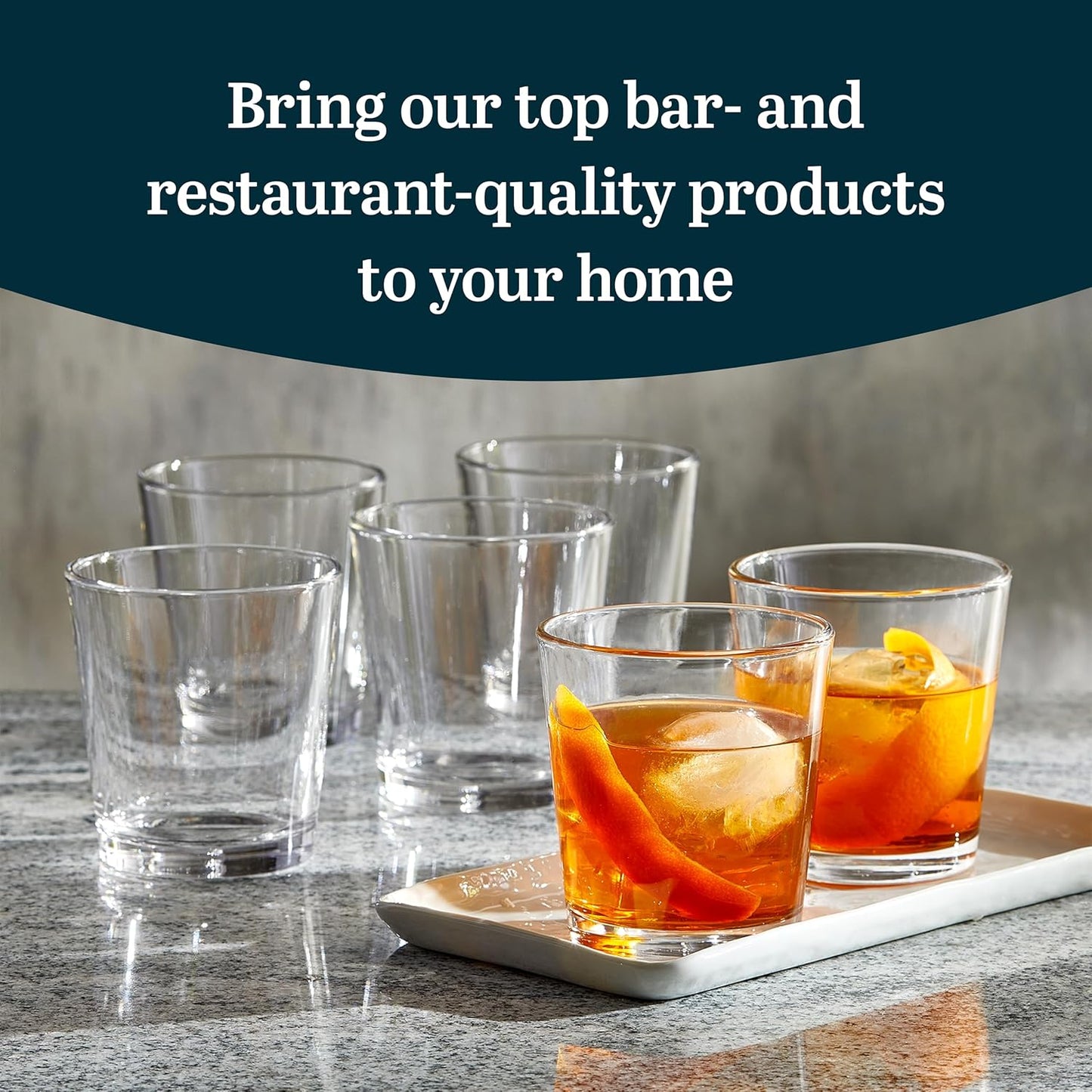 Libbey Bar Essentials Tumbler Glasses Set of 6, Modern Style 16 Oz Glass Set, Dishwasher Safe Tall Drinking Glasses Set for Wine, Beer, and Cocktail