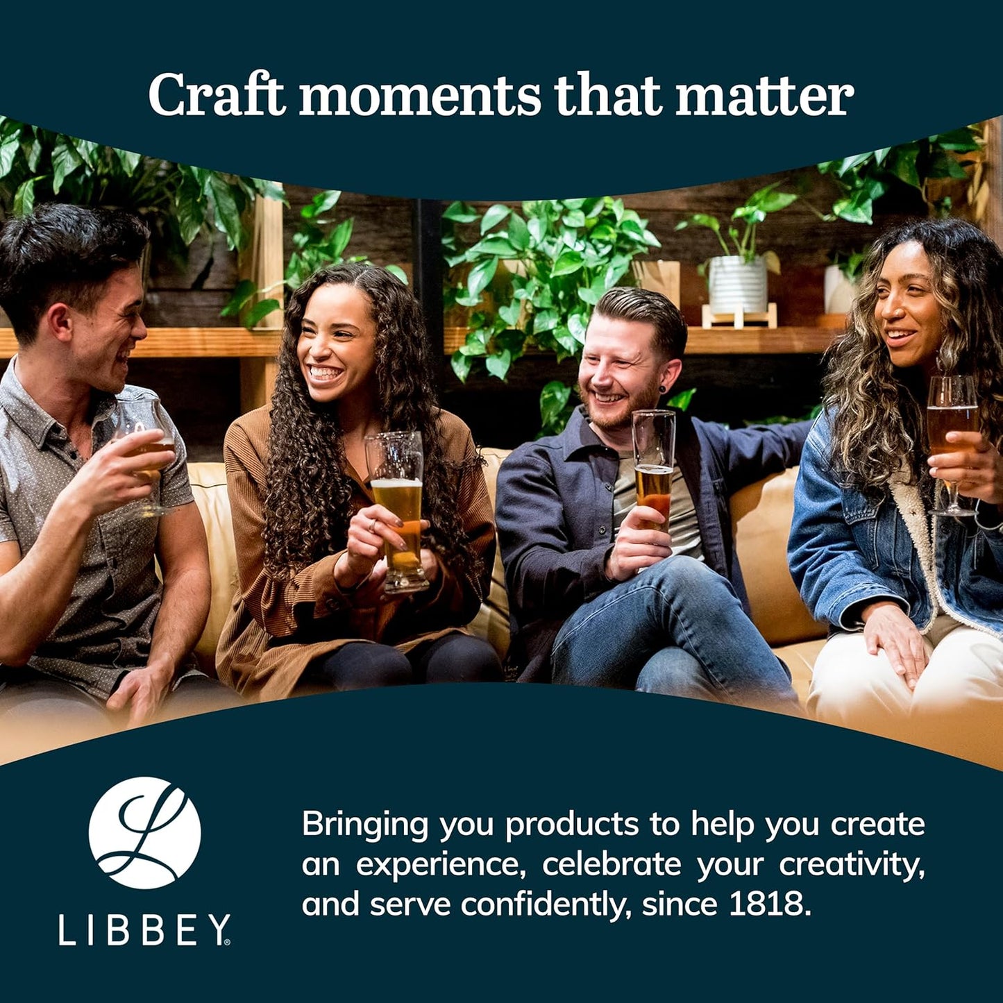 Libbey Bar Essentials Tumbler Glasses Set of 6, Modern Style 16 Oz Glass Set, Dishwasher Safe Tall Drinking Glasses Set for Wine, Beer, and Cocktail